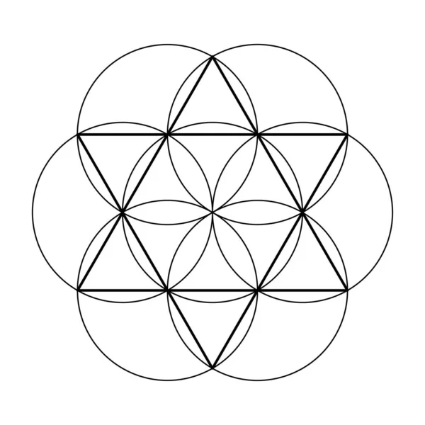 Kreissterndiagramm Verängstigte Geometrie Vektor Designelemente Das Sind Symbole Der Religion — Stockvektor