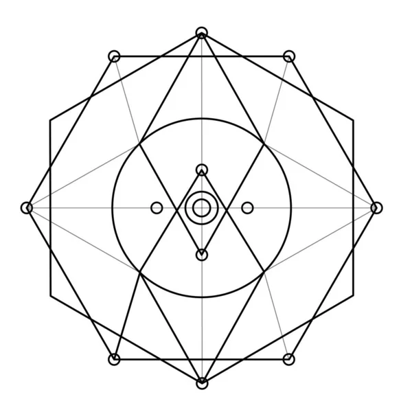 Elementos Design Vetor Geometria Assustada Esta Religião Filosofia Espiritualidade Símbolos — Vetor de Stock