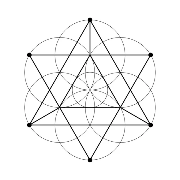 恐吓几何矢量设计元素 这种宗教 哲学和精神信仰的象征 用我们复杂的图解描绘几何世界 — 图库矢量图片