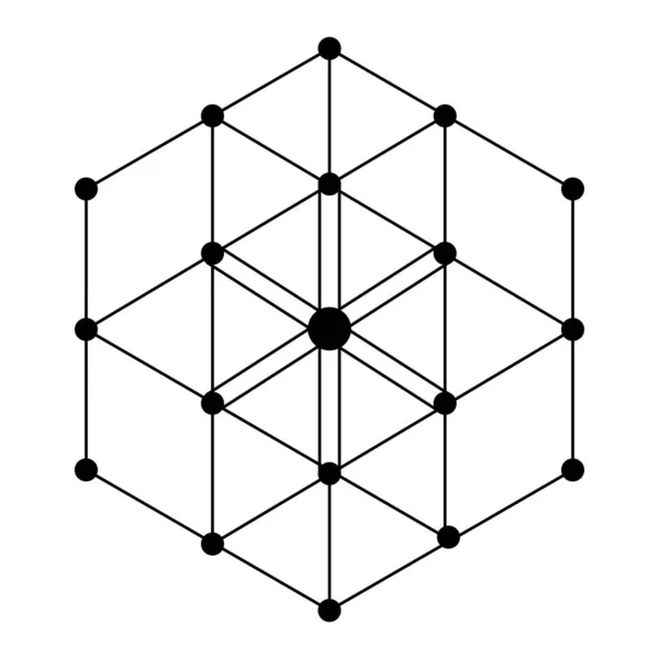 Grafik Hexagon Scared Geometry Vector Design Elements Dunia Geometri Dengan - Stok Vektor