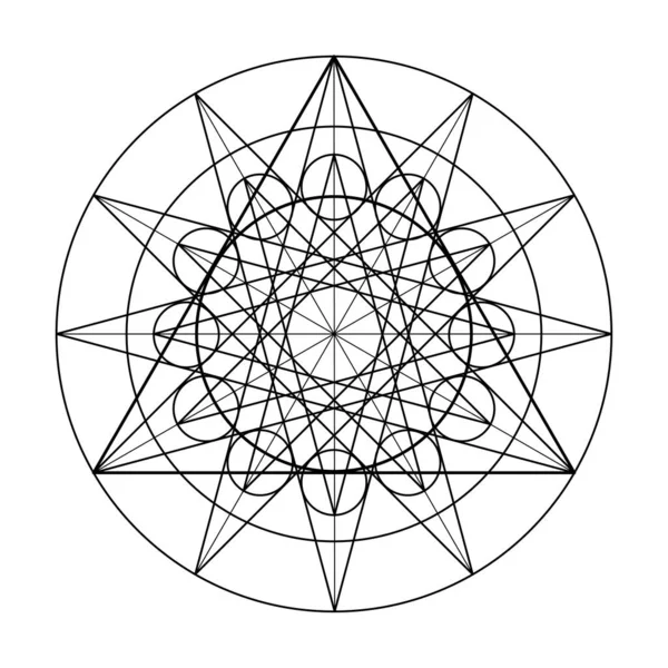 恐吓几何矢量设计元素 这种宗教 哲学和精神信仰的象征 用我们复杂的图解描绘几何世界 — 图库矢量图片