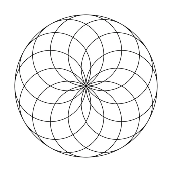 24圆图 恐吓几何矢量设计元素 这种宗教 哲学和精神信仰的象征 用我们复杂的图解描绘几何世界 — 图库矢量图片
