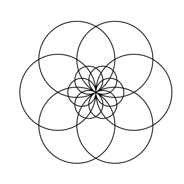 Flower Life Scared Geometry Vector Design Elements Religion Philosophy Spirituality — Stock Vector