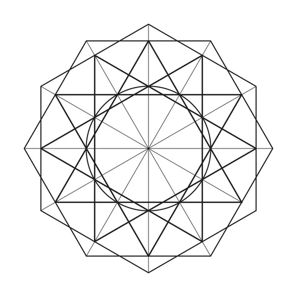 Geometría Asustada Elementos Diseño Vectorial Esta Religión Filosofía Símbolos Espiritualidad — Vector de stock