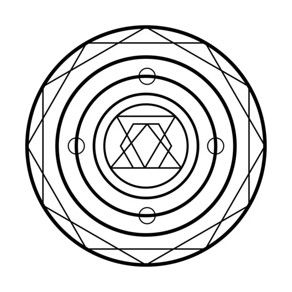 Elementos Design Vetor Geometria Assustada Esta Religião Filosofia Espiritualidade Símbolos — Vetor de Stock