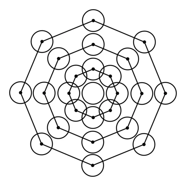 怖い幾何学ベクトル設計要素 この宗教 精神性のシンボル 複雑なイラストで幾何学の世界を — ストックベクタ