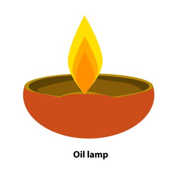 Gaz lambası. Kil lamba. Gaz lambası. Hint Festivali Diwali tasarımı. vektör illüstrasyonu