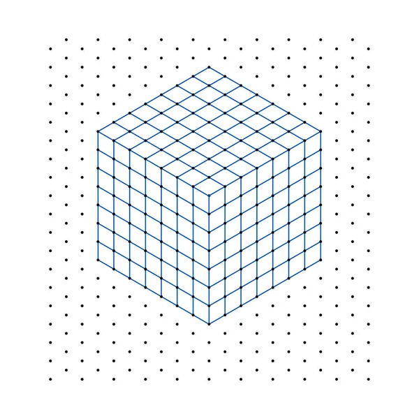 Prickar Rutnät Bakgrund Kvadratdiagram Isometrisk Kubritning Arkitektprojektets Struktur Matte Från — Stock vektor