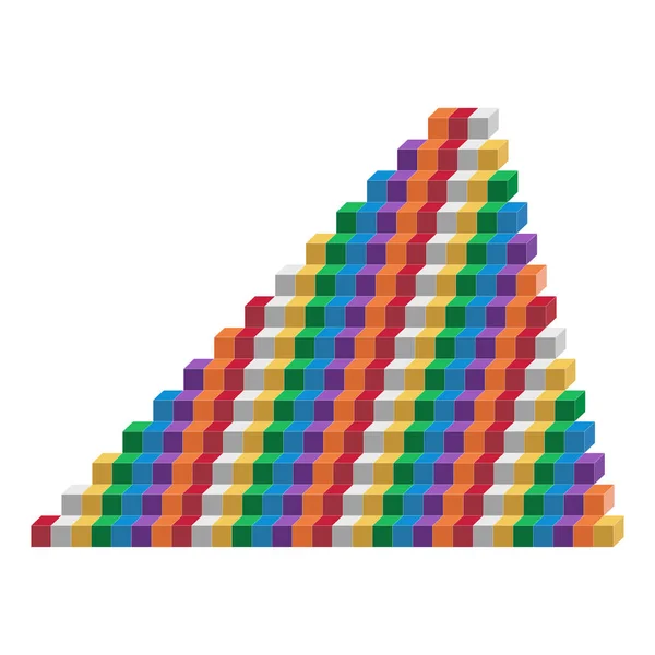 Пирамиды Цвета Кубиков Формы Математика Геометрической Фигуры Контурная Векторная Иллюстрация — стоковый вектор