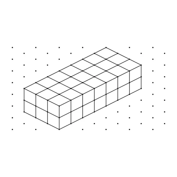 Izometrické Kostky Pro Každý Tvar Pomocí Tečkovaných Čar Mřížce Teček — Stockový vektor