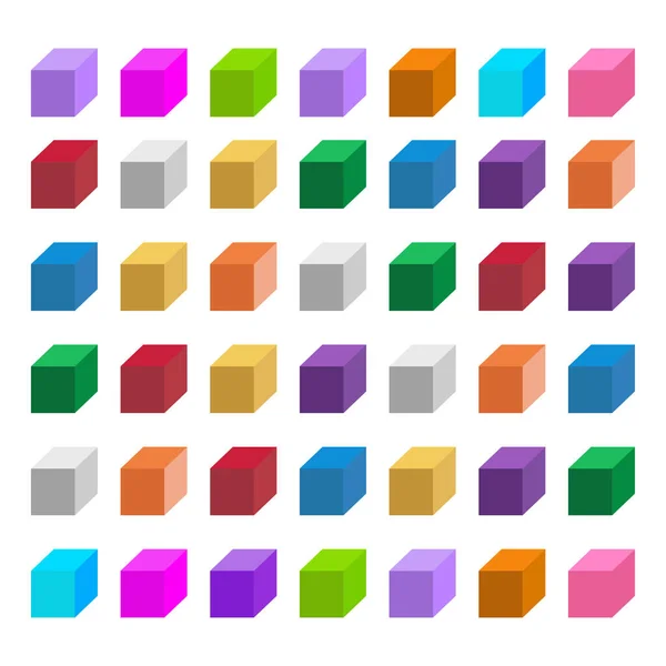 Isometrische Kubus Meer Kleuren Vector Illustratie Geometrische Vormen Vectorbeelden