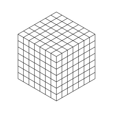 İzometrik küp 3 boyutlu şekiller. küp Simgesi. Moda Tasarım Vektörü 'nde. Beyaz arkaplanda vektör illüstrasyonu