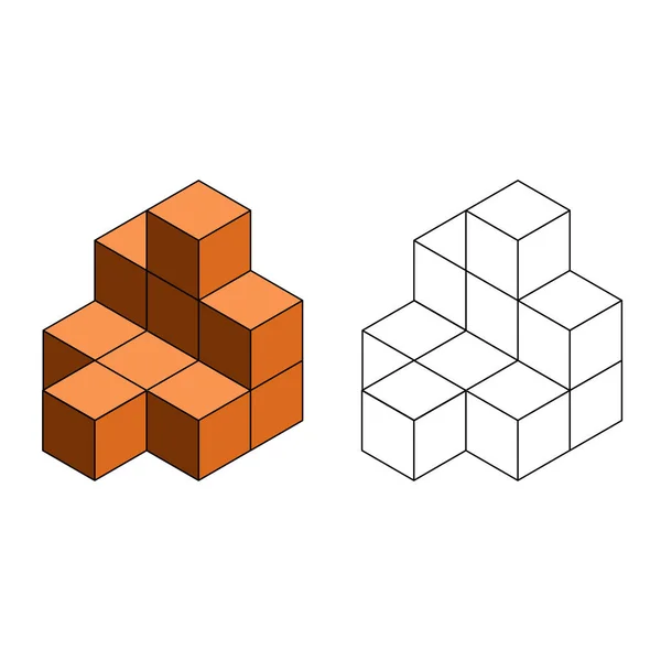 Cubos Isométricos Formas Cubo Icono Vector Diseño Moda Ilustración Vectorial — Archivo Imágenes Vectoriales