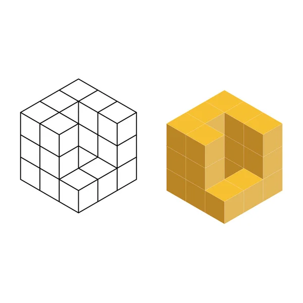 Ізометричні Кубики Форми Куб Значок Вектор Модного Дизайну Векторна Ілюстрація — стоковий вектор