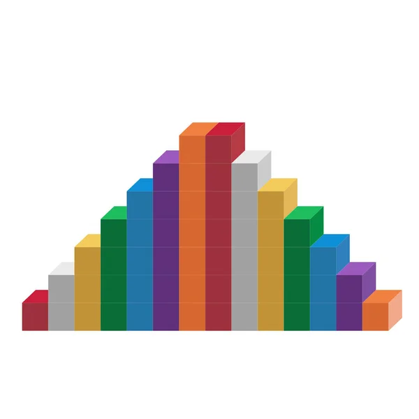 Pirámide Del Cubo Del Color Ilustración Del Vector Con Fondo — Archivo Imágenes Vectoriales