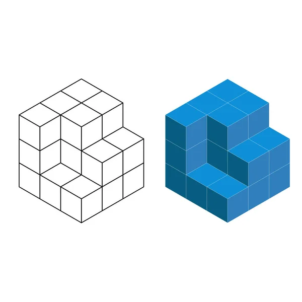 Cubes Isométriques Formes Icône Cube Dans Trendy Design Vector Illustration — Image vectorielle