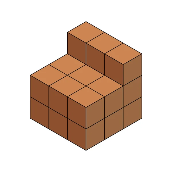 Cubos Isométricos Formas Ícone Cubo Trendy Design Vector Ilustração Vetorial — Vetor de Stock