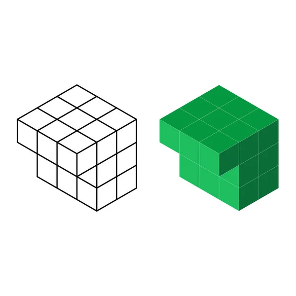 Ізометричні Кубики Форми Куб Значок Вектор Модного Дизайну Векторна Ілюстрація — стоковий вектор