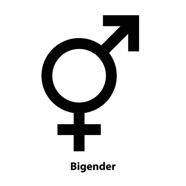 Bigender Symbol Icon Gender Icon Vector Sign Isolated White Background — Stock Vector