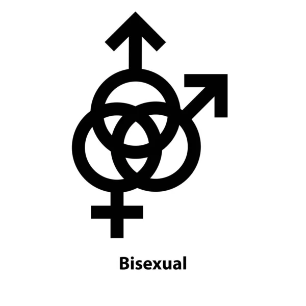 Bisexual Symbol Icon Gender Icon Vector Sign Isolated White Background — Stock Vector