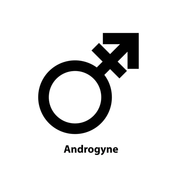 Androgyne Symbol Icon Gender Icon Vector Sign Isolated White Background — Stock Vector