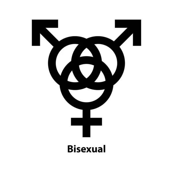 Biszexuális Szimbólum Nemek Szerinti Ikon Vektor Jel Elszigetelt Fehér Háttér — Stock Vector
