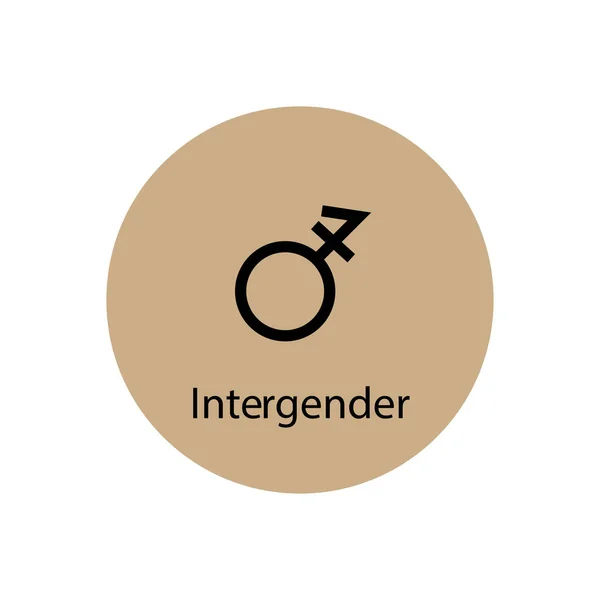 Intergender Szimbólum Nemek Szerinti Ikon Vektor Jel Elszigetelt Fehér Háttér — Stock Vector