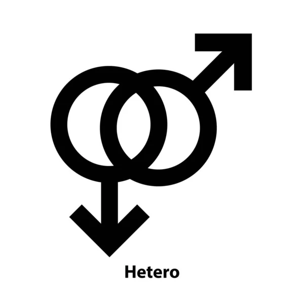 Ikona Symbolu Hetero Ikona Płci Znak Wektor Izolowane Białym Tle — Wektor stockowy
