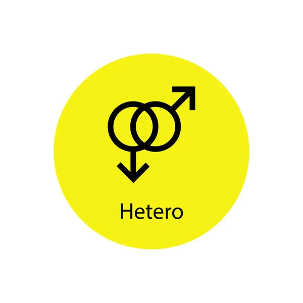Hetero Symbol Icon Gender Icon Vector Sign Isolated White Background — Stock Vector