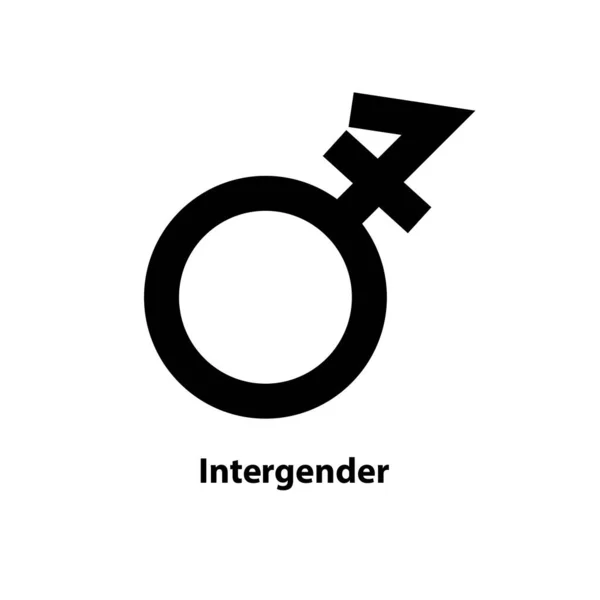 Intergender Symbol 아이콘입니다 아이콘 그래픽 디자인에 그림에 — 스톡 벡터