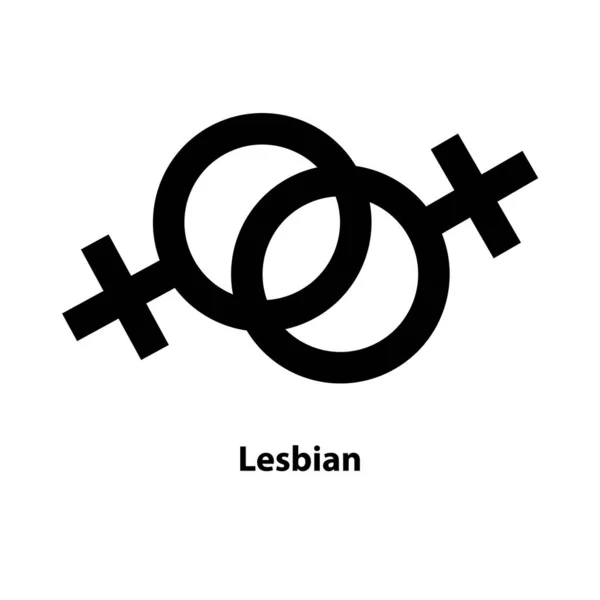 Lesbian Symbol Icon Gender Icon Vector Sign Isolated White Background — Stock Vector