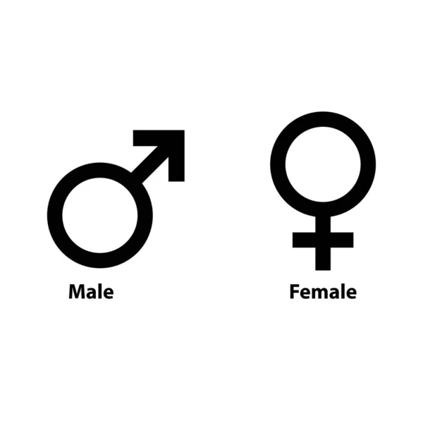 男性と女性のシンボルアイコン ジェンダーアイコン グラフィックおよびウェブデザインのための白い背景のイラストで隔離されたベクトル記号 — ストックベクタ
