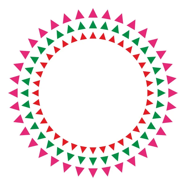 Driehoek Kegel Kleur Ontwerp Cirkel Festival Viering Grafisch Ontwerp Witte — Stockvector