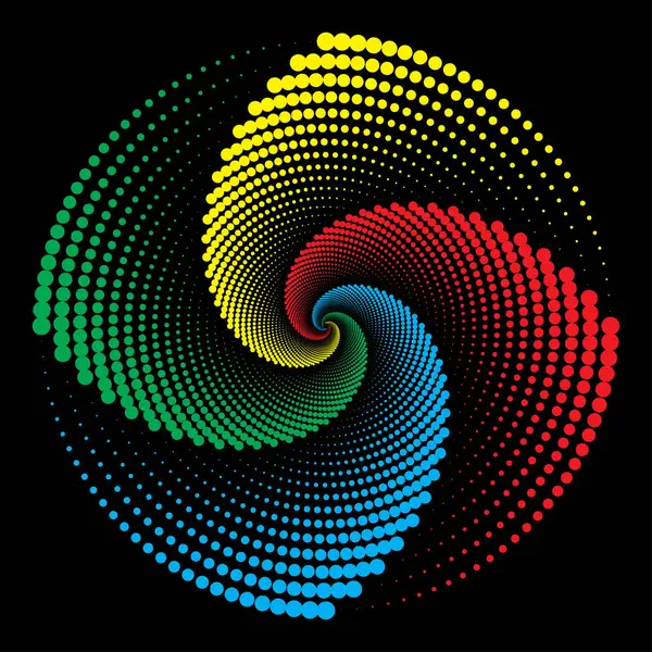 Спираль Цветовыми Линиями Динамический Абстрактный Векторный Фон — стоковый вектор