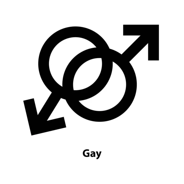 Schwule Symbolfigur Gender Symbol Vektor Zeichen Isoliert Auf Weißem Hintergrund — Stockvektor
