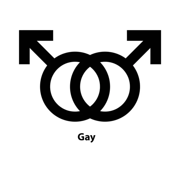 Gay Symbol Icon Gender Icon Vector Sign Isolated White Background — Stock Vector
