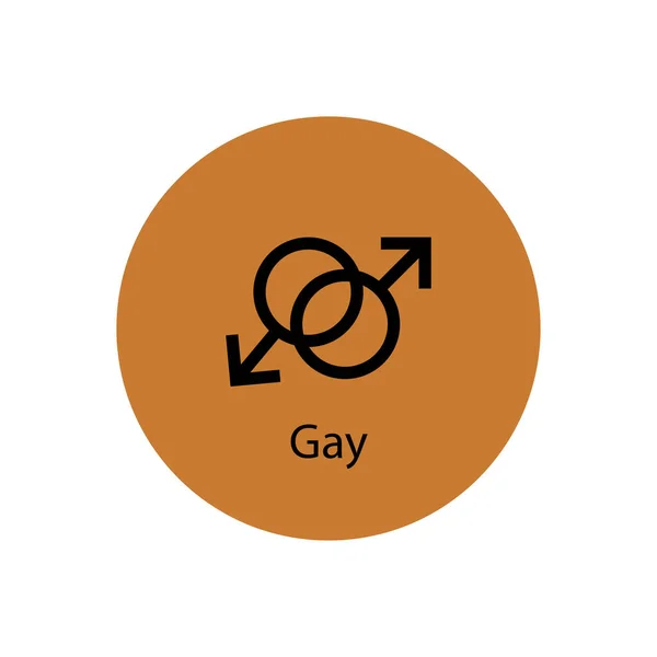 Ikona Gay Symbol Ikona Pohlaví Vektorová Značka Izolovaná Bílém Pozadí — Stockový vektor