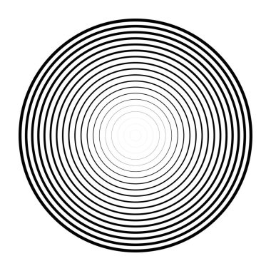 Eşmerkezli daire elementleri. Grafik web tasarımı için element, baskı, tekstil, ambalaj, dekorasyon için şablon, soyut sanat dikişsiz desen çizimi