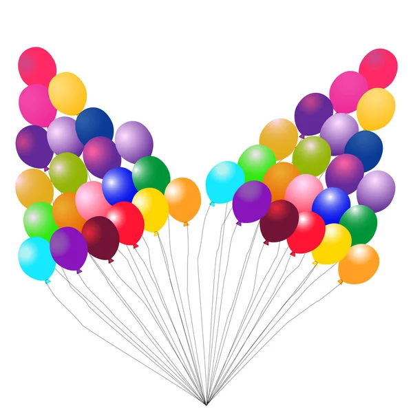 Balon Elemen Vektor Berwarna Warni Untuk Berbagai Pihak Dan Perayaan - Stok Vektor