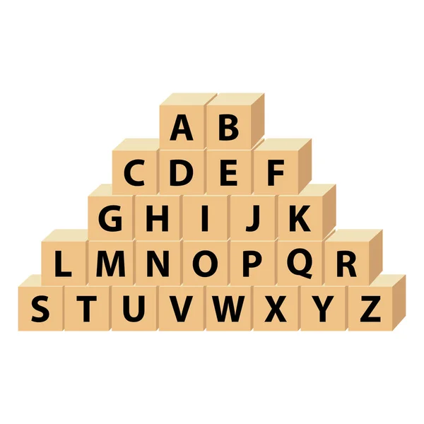 Childrens Abc Letterblokken Alfabet Blokken Kleine Letter Abc Grote Letter — Stockvector