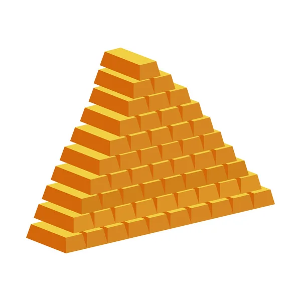 Guldtacka Staplade Pyramid Vektor Illustration Hög Med Guldtackor Clipart Stil — Stock vektor