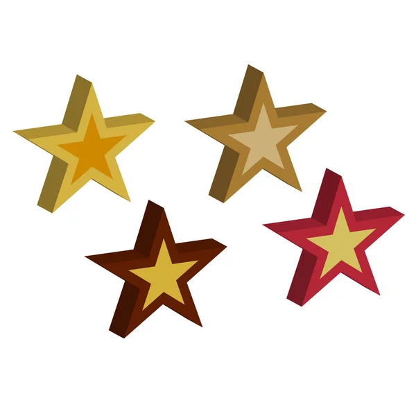 Conjunto Estrellas Coloridas Activos Vectoriales Para Estrellas Navidad Celebraciones Festivales — Vector de stock