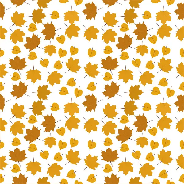 Herbstblätter Isoliert Auf Weißem Hintergrund Sammlung Orange Ahornblätter Muster Vektorillustration — Stockvektor