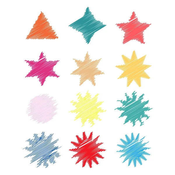 Conjunto Estrelas Coloridas Ativos Vetoriais Para Estrelas Natal Celebrações Festivais — Vetor de Stock
