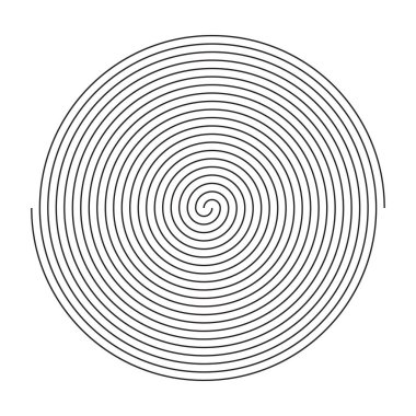 Spiral daire. Soyut çember. Grafik tasarım vektör çizimi. Çember girdabı. Siyah daire. Girdap simgeleri. Kasırga. Hareketli büküm eğrisi dönüşü. geometrik şekil