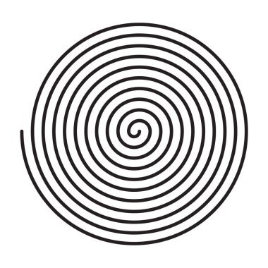Spiral daire. Soyut çember. Grafik tasarım vektör çizimi. Çember girdabı. Siyah daire. Girdap simgeleri. Kasırga. Hareketli büküm eğrisi dönüşü. geometrik şekil
