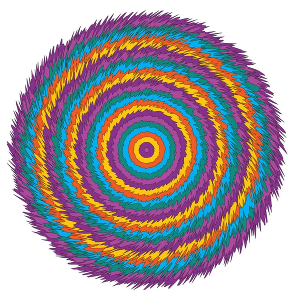 Couleur Rempli Tourbillon Éléments Cercle Concentrique Forme Géométrique Circulaire Élément — Image vectorielle