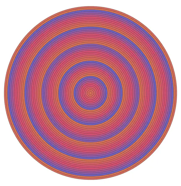 Barva Vyplnila Soustředné Kruhové Elementy Geometrický Tvar Kruhu Prvek Pro — Stockový vektor