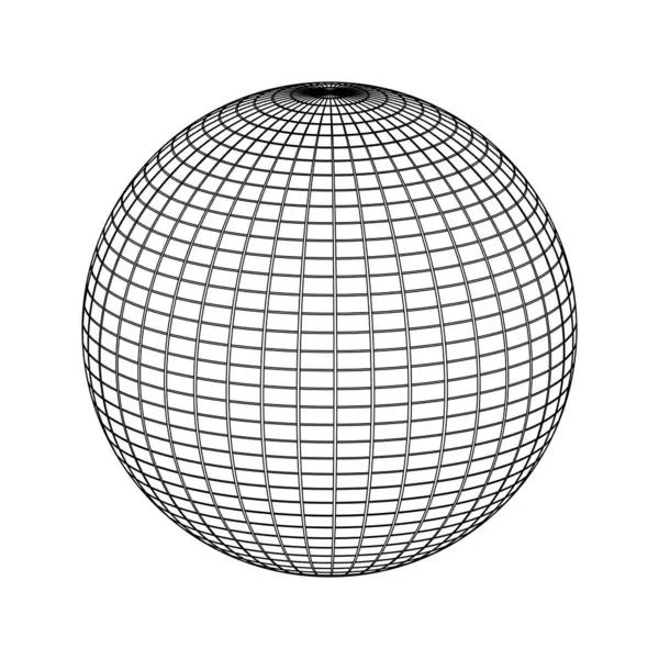 3D球面轮廓 矢量图解 在白色的背面 — 图库矢量图片