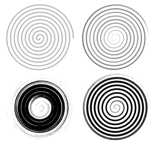 Conjunto Colección Espiral Círculo Círculo Abstracto Diseño Gráfico Ilustración Vectorial — Vector de stock